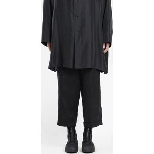 Mens fall fashion hot selling couples with the same style of slacks with ribbon buckle cargo pants, womens pants street pants