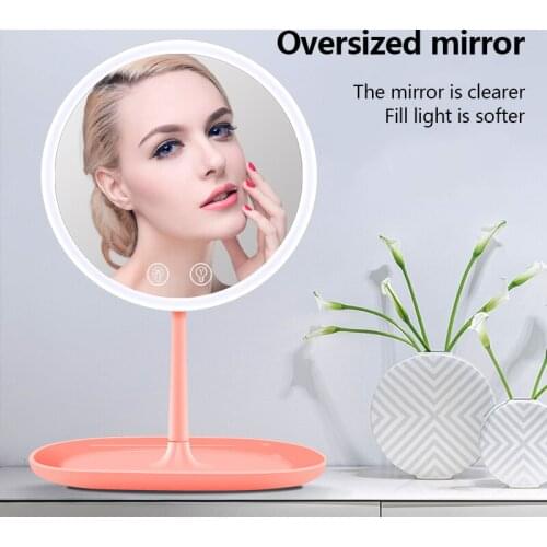 Desktop LED Makeup Mirror Illuminated Cosmetic Table Mirror With Light for Make Up Standing Mirror Touch Screen Vanity Mirrors