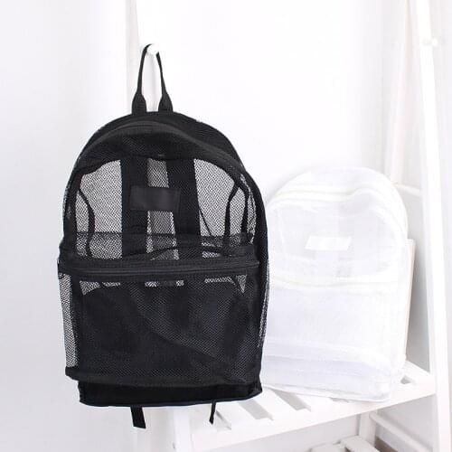 New Korean Hollow Out Backpack Leisure Literature Canvas Backpack Simple Fashion Son Mother Beach Schoolbag
