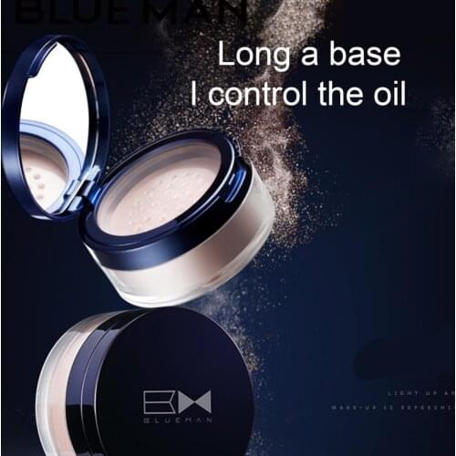 Finishing Powder Refreshing Waterproof Whitening Skin Finish Transparent Professional Loose Finishing Powder With Puff for Men