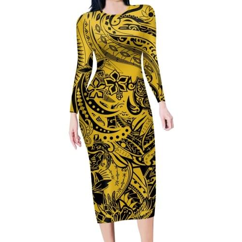 Hawaii Floral Print Dress Long Summer Plus Size Women High Waist Collar Printed Floral Casual Dress Vestidos Slim Mid Dresses