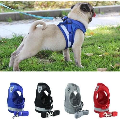 Dog Harness and Leash Set Reflective Kitten Puppy Dogs Jacket Mesh Pet Clothes For Small Dogs Pet Chihuahua Yorkies Pug