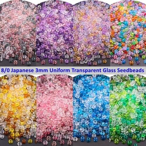 3mm MGB Transparent Glass Seedbeads 8/0 Uniform Japanese Round Spacer Glass Beads For DIY Charm Craft Garments Sewing Suppliers