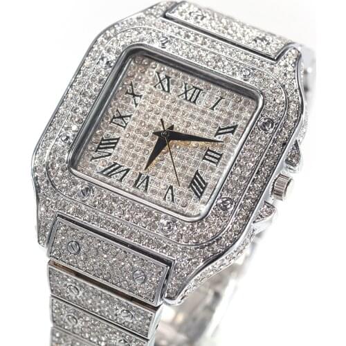 Luxury Men Gold Color Stainless Steel Wrist Watch Quartz Watch with Wrist Watch Case