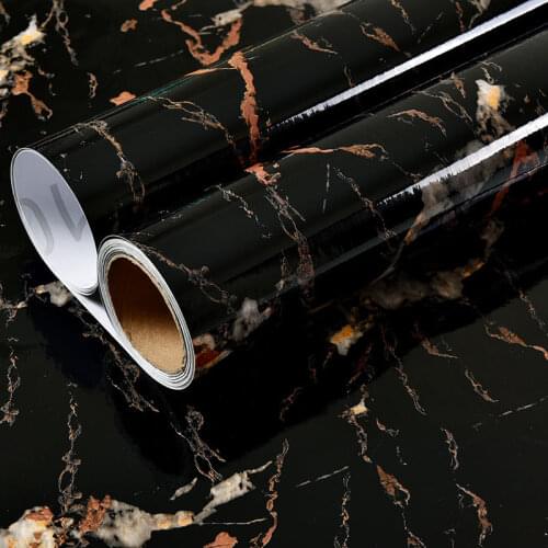 DIY Decorative Film PVC Self-adhesive Solid Color Home Decor Film Marble Wallpaper in Rolls Waterproof Kitchen Cabinets Stickers