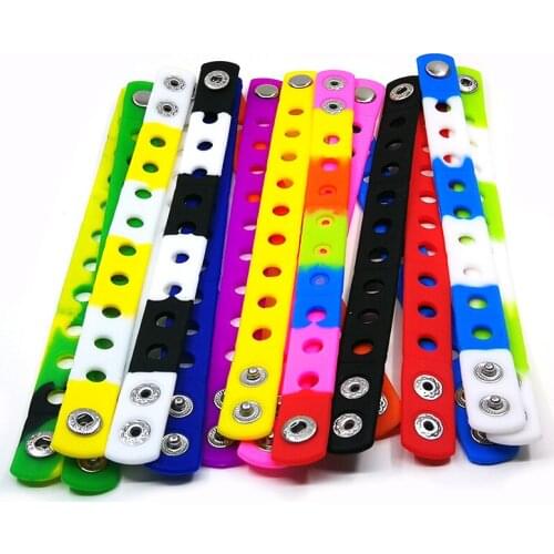 DHL OR EMS 18CM.1000PCS Mixed 17 Colors Silicone Wristbands Soft Bracelets Bands for Shoe Charms JIBZ,Kids Party Gift