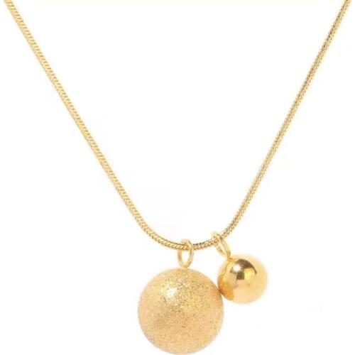 High-grade cold style two-ball necklace New Stars Jewelry Stainless Steel New Goddess Luxury Golden Color Luxe Fashion Women