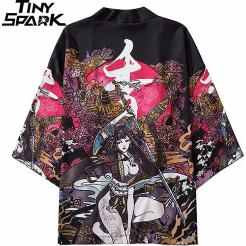Japanese Kimono Jacket Ancient China Heroine Harajuku 2020 Hip Hop Men Japan Streetwear Jacket Summer Thin Clothing Loose Kimono