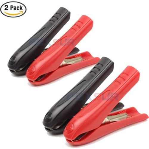 FOXSUR 30A Car battery clip, Battery Charger Alligator Clamp Battery Clamp, Test Clamp CONNECTOR, DC Power Supply Clip 2 pair