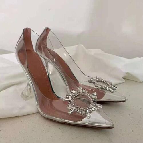 Women Shoes Begum Glass Pumps Transparent Pvc Slingback Pumps