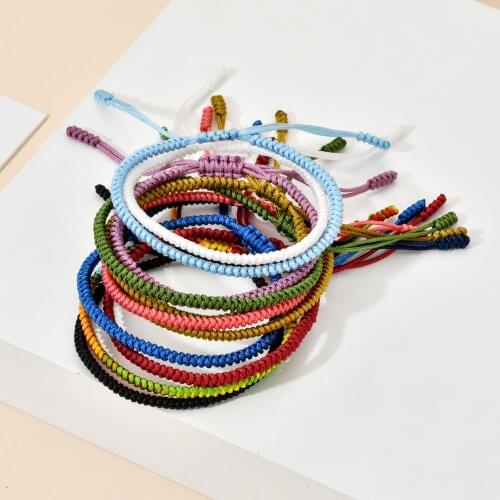 ZMZY Simple Woven Cotton Rope String Bracelet Pray Yoga Handmade Multicolor Chic Bracelet for Men Women Fashion Friend Gift