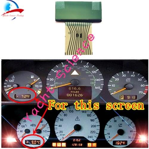 1pcs Car LEFT LCD Screen Air-con information Display With Ribbon Cable for Pixel Repair for Mercedes Benz W202 W208 W210 R170