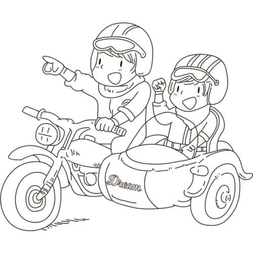 10x8 Two boys by car Transparent Clear Silicone Stamp Seal for DIY scrapbooking photo album Decorative clear stamp