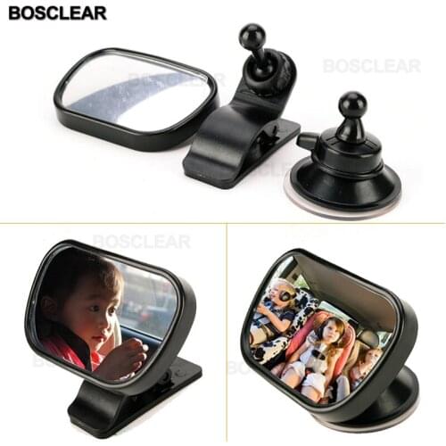 Car Back Seat View Baby Mirror 2 in 1 Mini Children Rear Convex Mirror Adjustable Auto Kids Monitor Safety Reverse Safety Seat