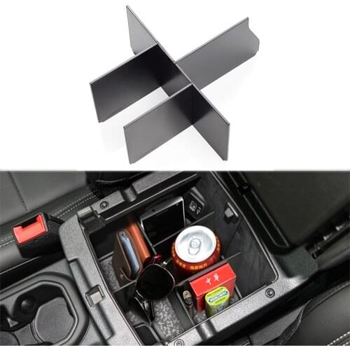 2018 2019 for Jeep Wrangler JL Car Interior Glove Armrest Storage Box Modified Compartment ABS Plastic Organizers Accessories