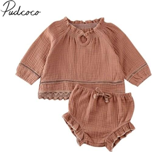 2020 Baby Spring Autumn Clothing Toddler Baby Girl Long Sleeve Tops T-shirt Ruffle Shorts Pants Clothes Tracksuit
