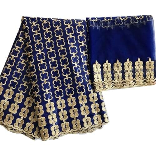 5+2yards african bazin riche fabric with scarf set cotton material bazin brode lace fabrc for women dress