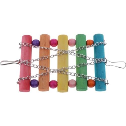 5-Pack Small Bird Swing Bite Chewing Toy Cage Hanging Parrot Wooden Toy