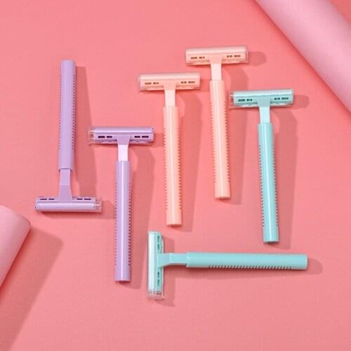 Shaving Razors 6pcs Razor Handle Razor Blades Manual Shaving Women Razors Blade Shaving Hair Safety Lady Razor Head