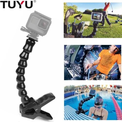 For Gopro Accessories Adjustable Jaws Flex Clamp Mount Adjustable Bent Goose Neck for GoPro Hero 4 3+ 3 2 1 SJ4000 Xiaomi Yi Ca