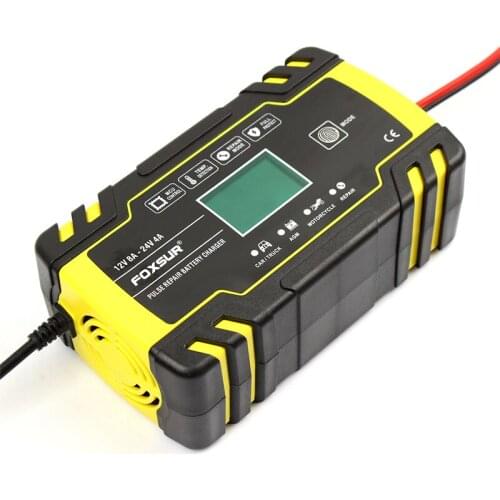 Automatic Electronic Car Battery Charger 12V 24V Fast Trickle Pulse Modes 8 AMP
