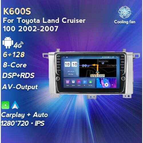 Android 11 Car multimedia player for Toyota Land Cruiser 2002- 2007 Car Audio DSP RDS 8-Core Auto CarPlay IPS 1280x720