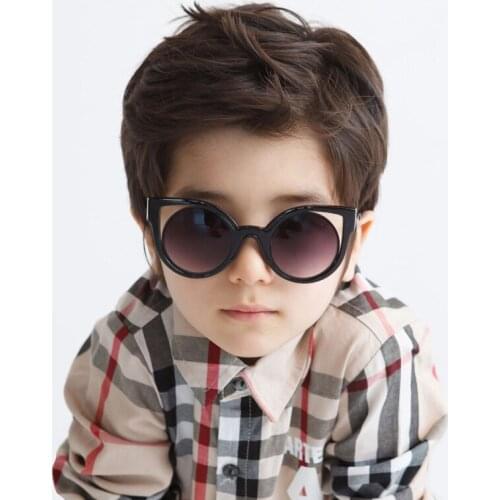Children Cat Eye Sunglasses for Baby Boy Vintage Oversized Round Girl Sun Glasses for Kids Infant Oculos Gafas De Sol Uv400 2020