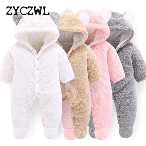 Baby Winter Overalls For Baby Girls Costume 2019 Autumn Newborn Clothes Baby Wool Rompers For Baby Boys Jumpsuit Infant Clothing