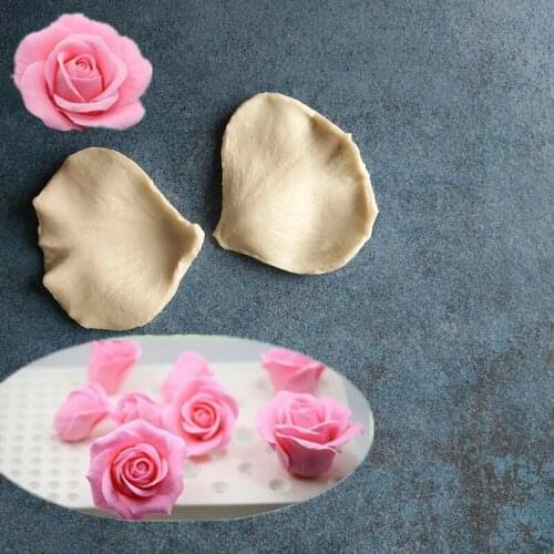 DIY Rose Petal Liquid Silicone Mold Fondant Cake Mold Chocolate Molding Tool A804