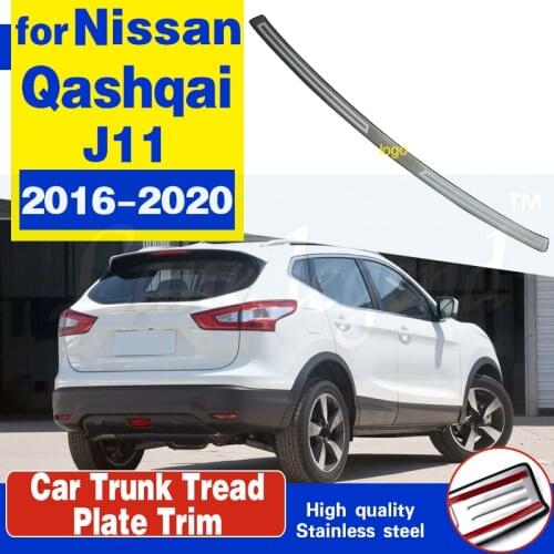 For Nissan Qashqai J11 Trunk Trim Car Stainless Steel Rear Bumper Protector Door Sill Cover Auto Sticker Styling Accessories