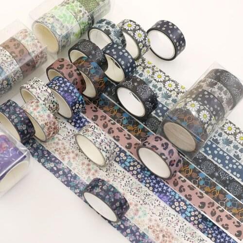 MuYu 5 Pcs/Set Kawaii Flower Washi Tape Cute Plants Masking Tape Decorative Adhesive Tape Journaling Planner Diary Stationery