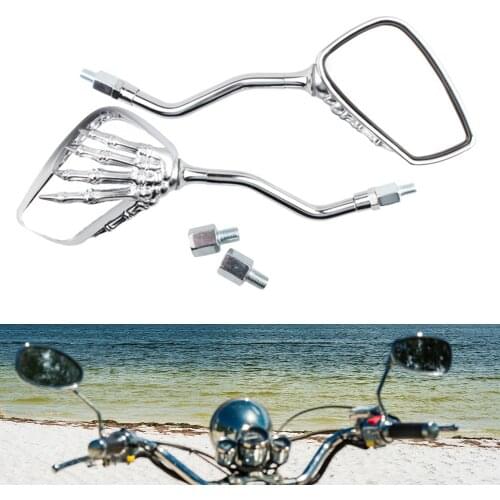 Claw Side Mirrors Black Silver Rear View Skeleton Hand Motorcycle Rearview Side 10mm 8mm Thread Universal for Motorbike