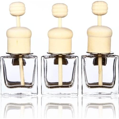 10ML Square Car Air Conditioning Perfume Empty Bottle Perfume Clip Glass Bottle 100PCS/LOT