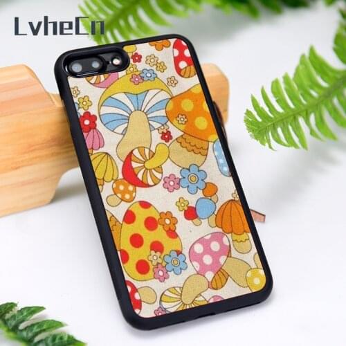 LvheCn Silicone Rubber Phone Case Cover for iPhone 6 6S 7 8 Plus X XS XR 11 12 Mini Pro Max Crazy Mushroom
