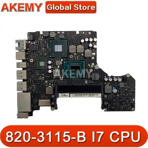 For Macbook Pro 13" A1278 Laptop Logic Board i7 2.9GHz Motherboard mainboard main board 820-3115-B 820-3115-B 2012 MD101 MD102
