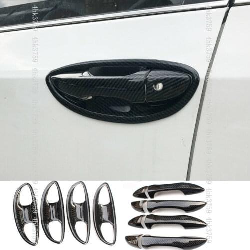 ABS Carbon fiber Side Door Handle Molding Covers for Toyota Corolla Sedan 2014-2018 Car modification Auto parts