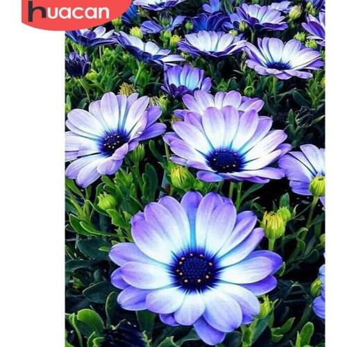 HUACAN Diamond Painting Kit Flower Chrysanthemum Mosaic Embroidery Floral Cross Stitch Home Decor Wall Stickers