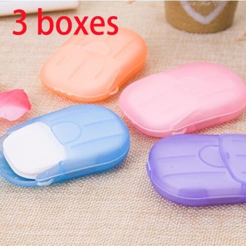 3 Boxes 60Pcs/20Pcs Disposable Soap Paper Clean Scented Slice Foaming Box Mini Paper Soap For Outdoor Travel Use Cleaning Paper