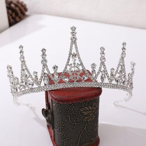 Simple Crowns For Women Fashoin Silver Golden Baroque Tiaras Wedding Dress Princess Diadem Elegant Jewelry Hair Accessories