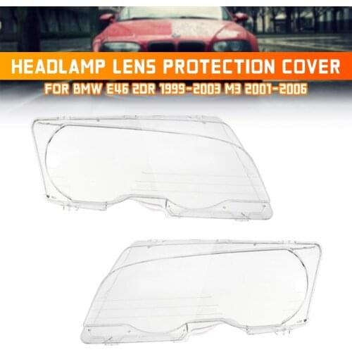Car Headlight Clear Lens Headlamp Clear Cover Coupe Convertible For BMW E46 2DR 1999-2003 M3 2001-2006