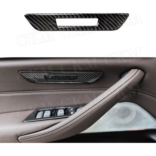 Carbon Fiber Car Door Seat Memory Switch Button Trim Frame Cover Stickers For BMW 5 Series G30