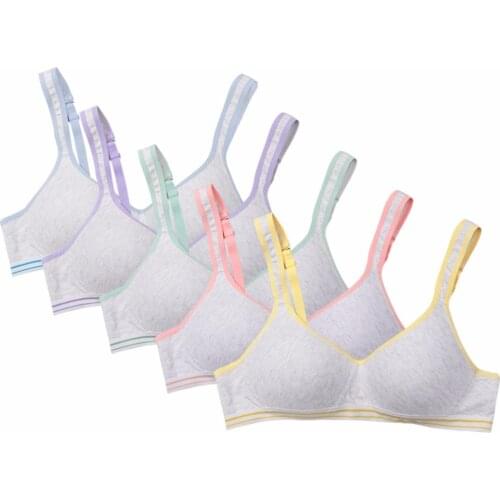 Puberty Young Girl Adjustable Underwear Soft Padded Cotton Bra Yoga Sport 3 Hook