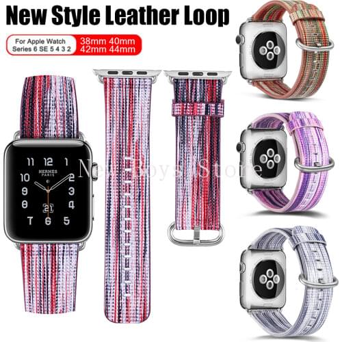 Women leather watch band for apple watch 6 5 4 44mm 42mm strap sport loop for iwatch 6 5 4 3 2 1 38mm 40mm wristband bracelet