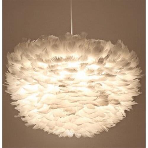 Modern White Feather Pendant Lamp Parlor Hotelroom Living Room Art Deco Hanging Lamp Pendant Lights Suspension luminaire