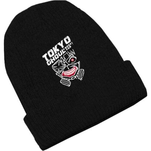 Tokyo Ghoul Kaneki Ken Anime Skullies Caps Knitted Beanies Winter Warm Hats Men Women Boys Girls Gift Elastic