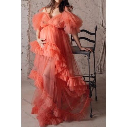 Camera and photo butterfly short-sleeved net gauze bow robe irregular lace tulle bathrobe dress