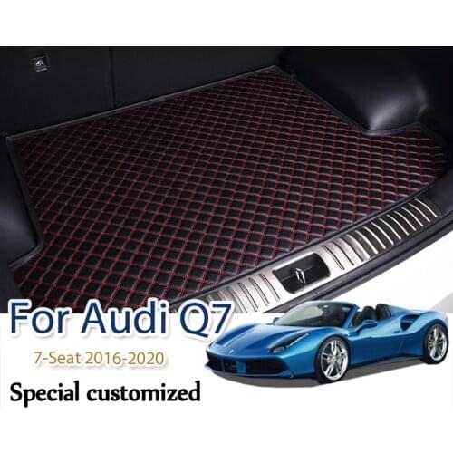High quality Leather Car Trunk Mat Liner Car Boot Liner Cargo Compartment Carpet Mud For Audi Q7 7-Seat 2016-2020