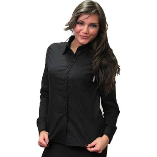 Blusa womens shirt work wear hotel hotel cotton long sleeve