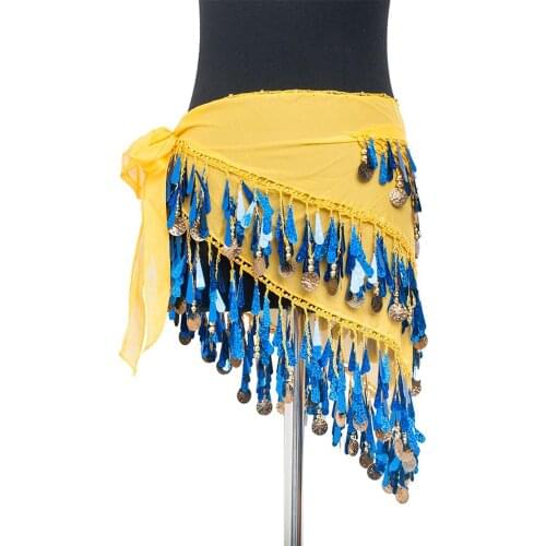 2020 Women belly dancing belt skirt fringe tassel coins belly dance costume sexy hip scarf for belly dance Tribal dance clothes