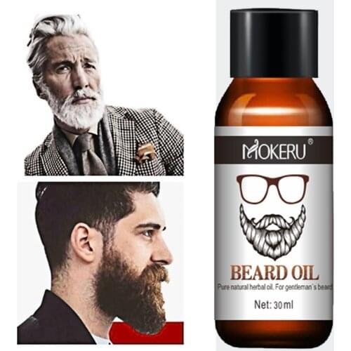 1pc 30ml 100% Natural Organic Beard Growth Oil for Men Beard Grooming Treatment Shiny Smoothing Beard Care